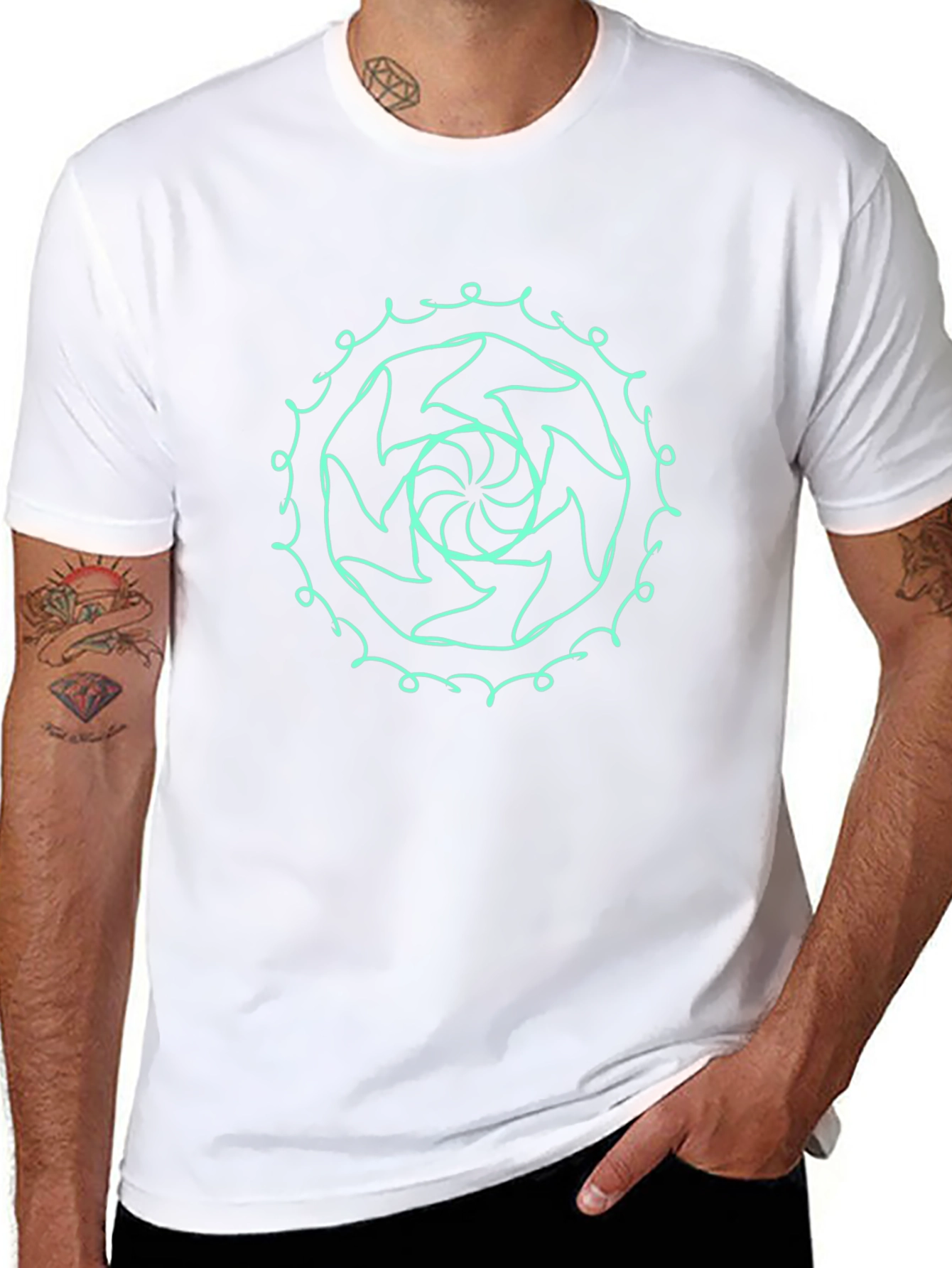 Abstract Swirl Graphic Tee - Stylish Black T-Shirt