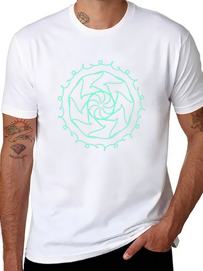 Abstract Swirl Graphic Tee - Stylish Black T-Shirt