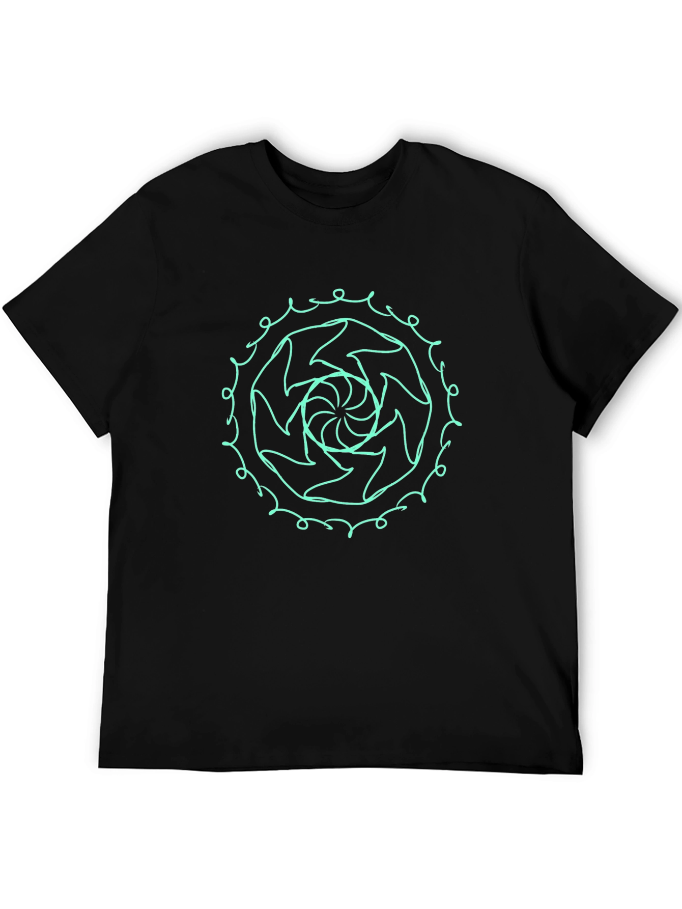 Abstract Swirl Graphic Tee - Stylish Black T-Shirt