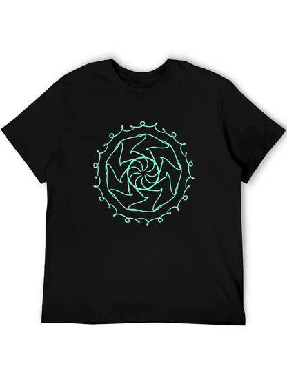 Abstract Swirl Graphic Tee - Stylish Black T-Shirt