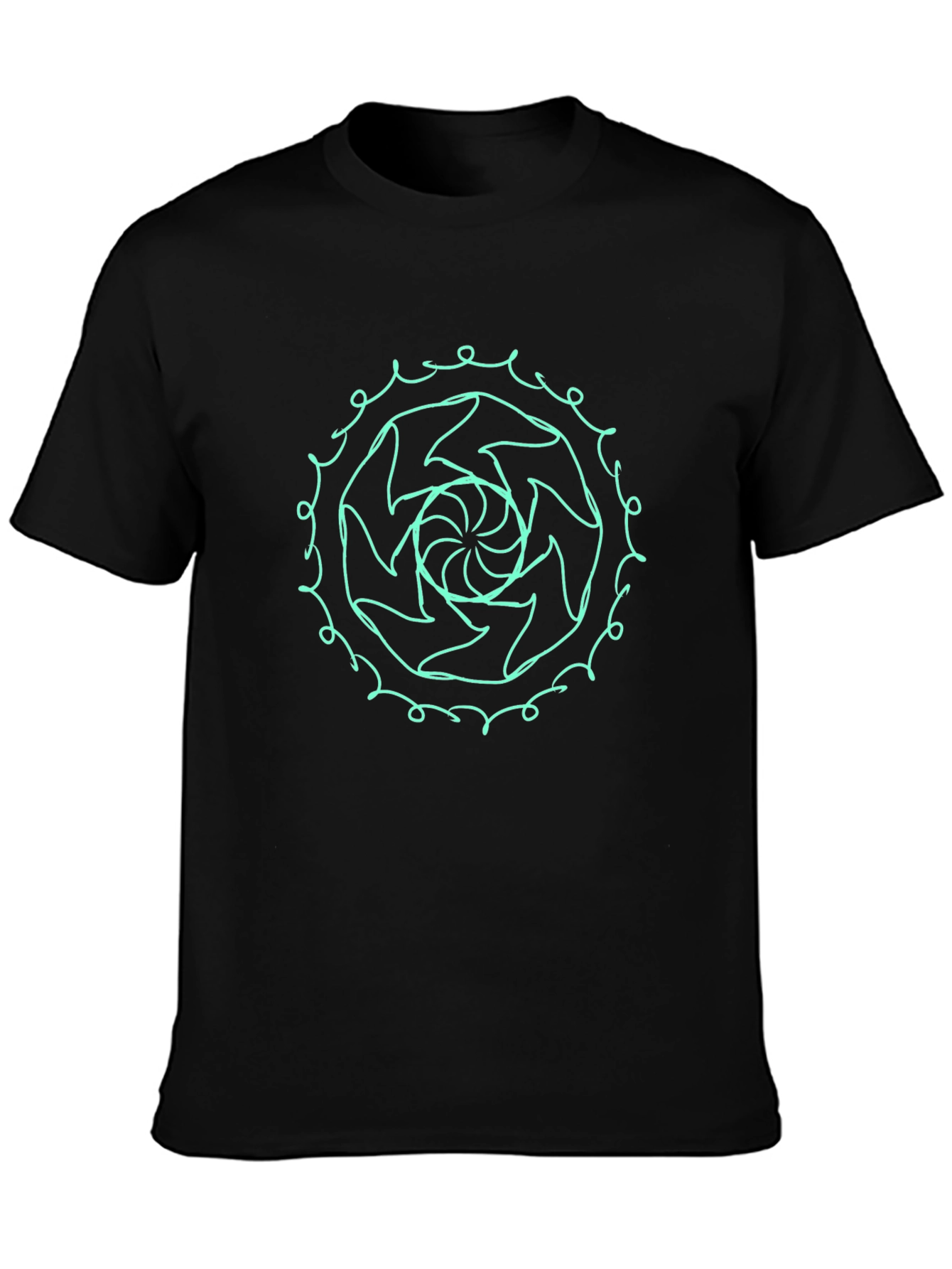 Abstract Swirl Graphic Tee - Stylish Black T-Shirt