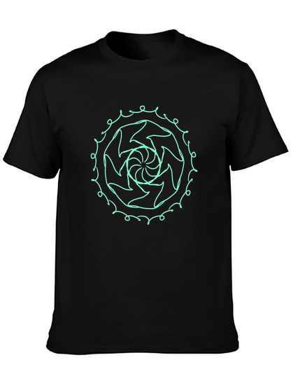 Abstract Swirl Graphic Tee - Stylish Black T-Shirt