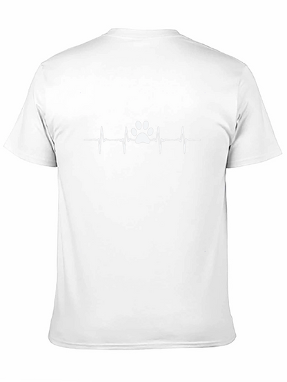 Dog Paw Heartbeat T-Shirt - Black