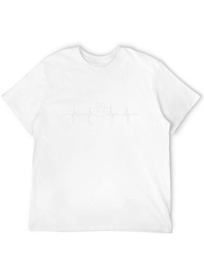Dog Paw Heartbeat T-Shirt - Black