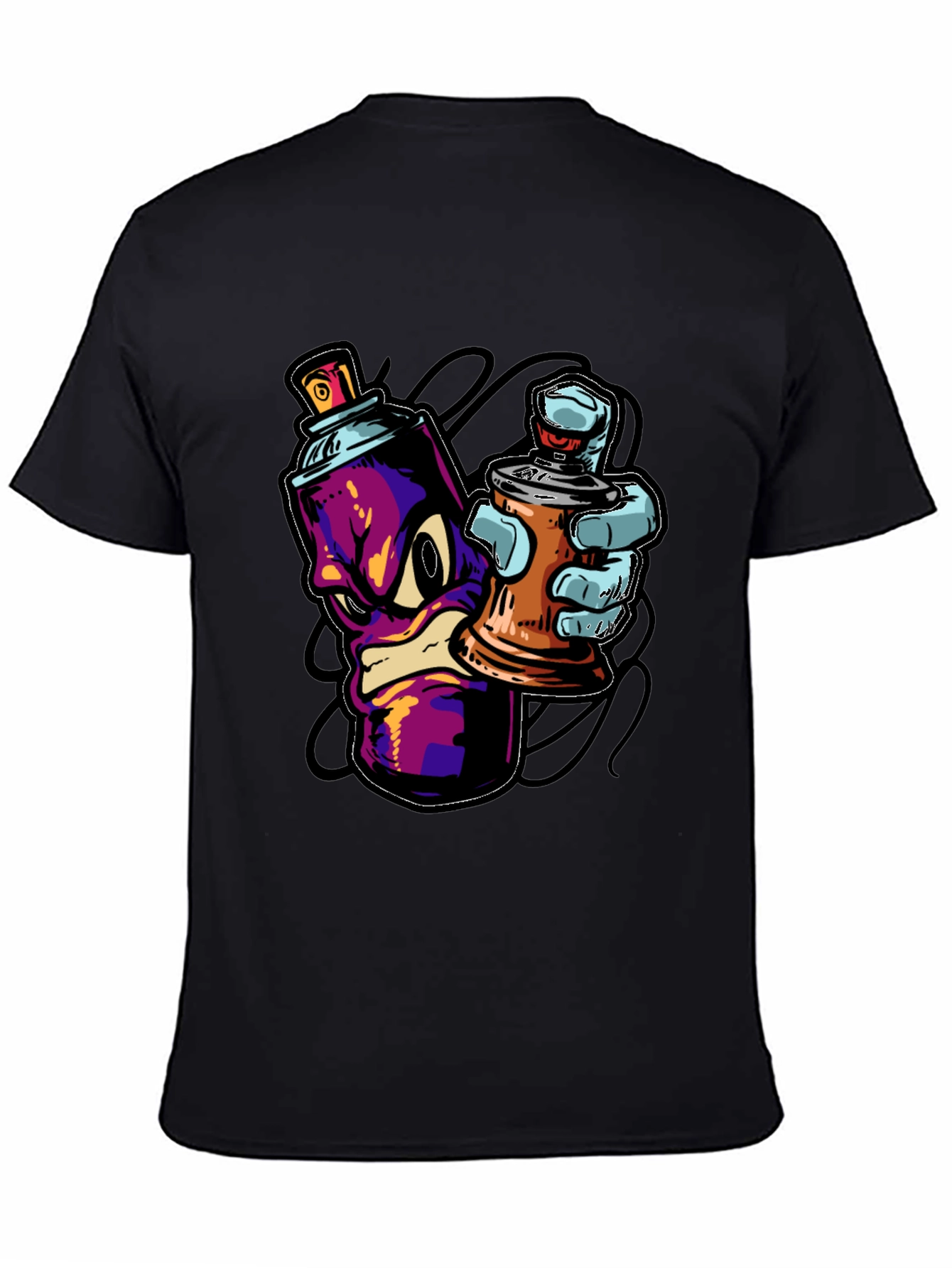 Cool Graffiti Art Spray Paint Cartoon T-Shirt