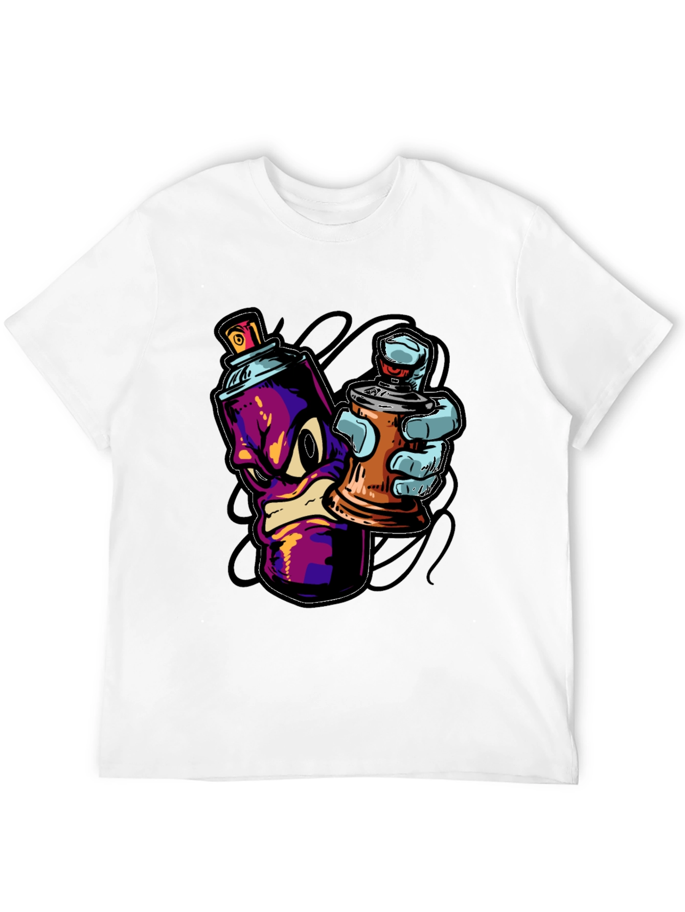 Cool Graffiti Art Spray Paint Cartoon T-Shirt