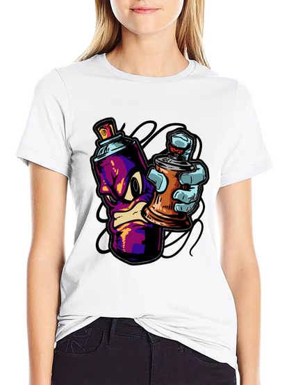 Cool Graffiti Art Spray Paint Cartoon T-Shirt