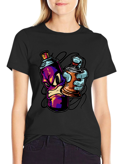 Cool Graffiti Art Spray Paint Cartoon T-Shirt