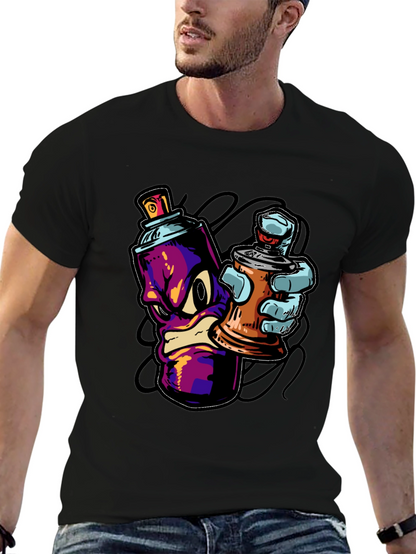 Cool Graffiti Art Spray Paint Cartoon T-Shirt