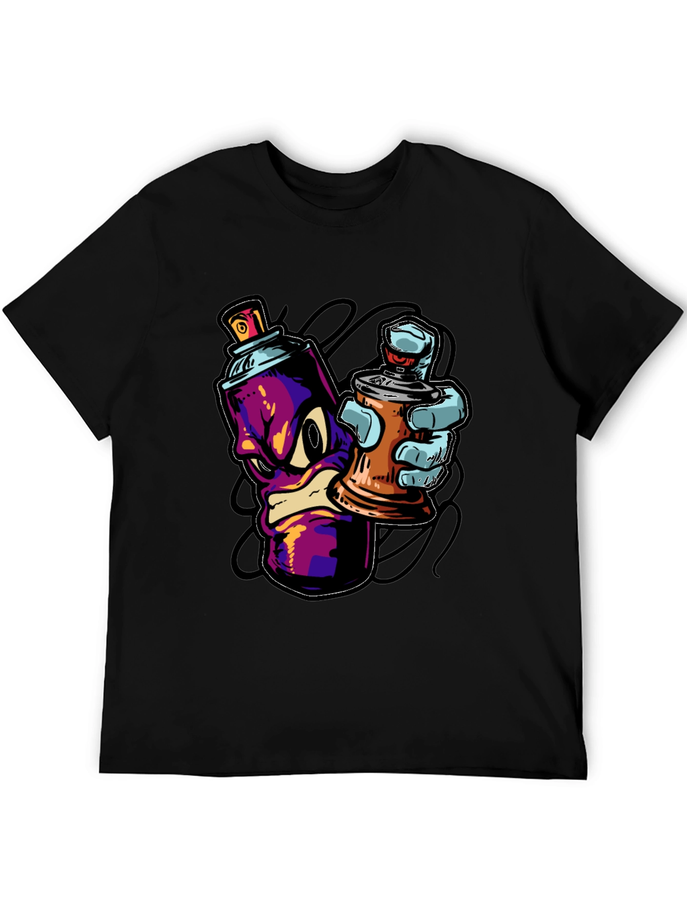 Cool Graffiti Art Spray Paint Cartoon T-Shirt