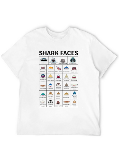 Shark Faces Graphic T-Shirt - Unique Shark Species Design