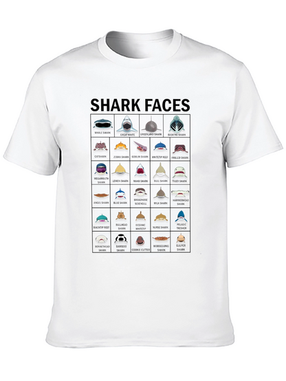 Shark Faces Graphic T-Shirt - Unique Shark Species Design