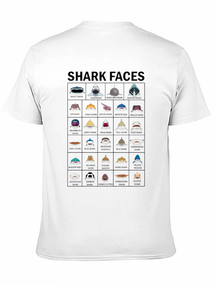 Shark Faces Graphic T-Shirt - Unique Shark Species Design