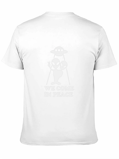 We Come In Peace Alien UFO Graphic T-Shirt