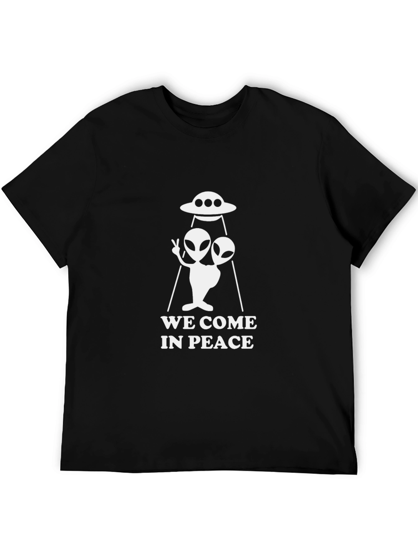 We Come In Peace Alien UFO Graphic T-Shirt