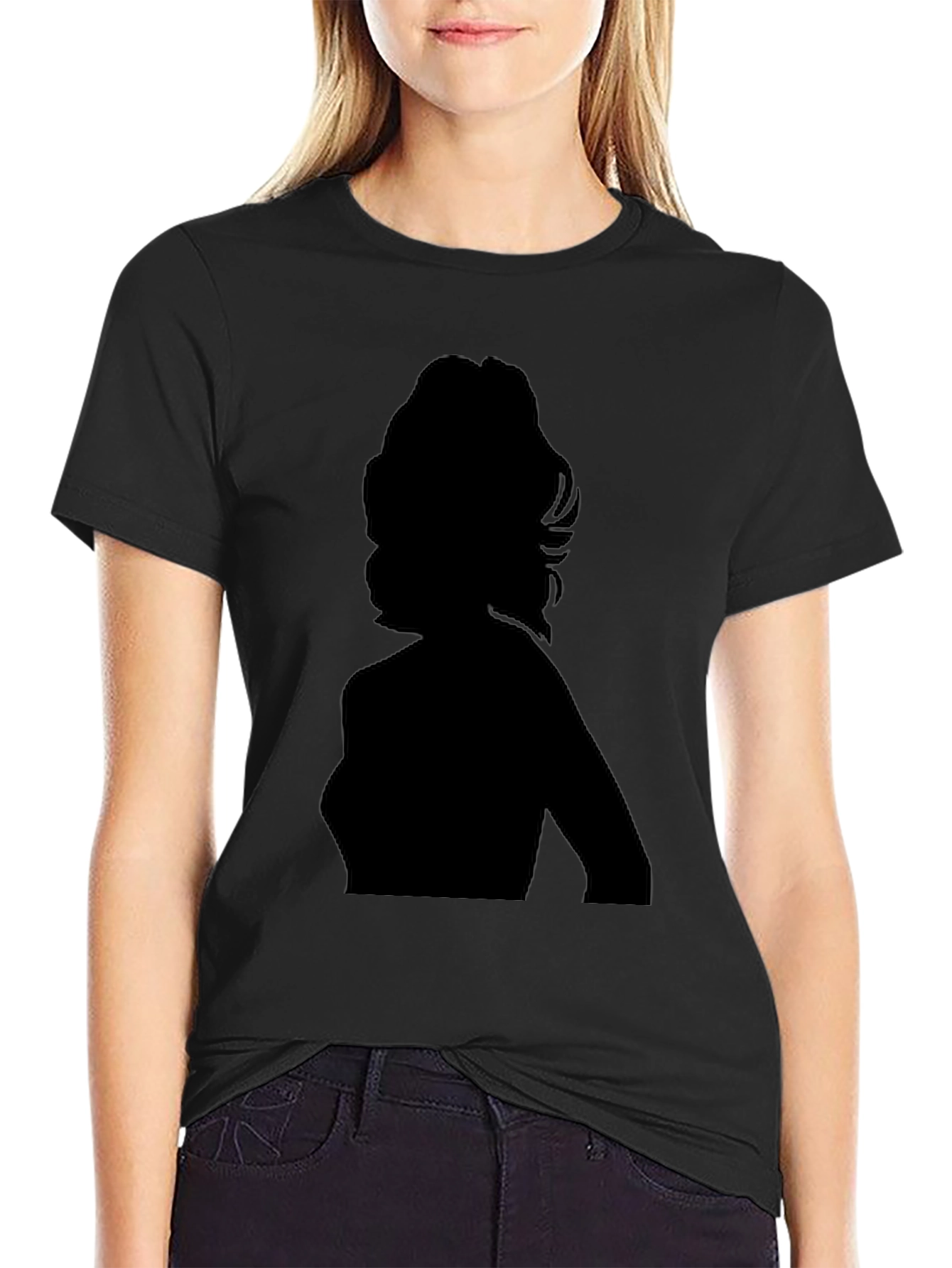 Silhouette Graphic Tee - Black Cotton T-Shirt