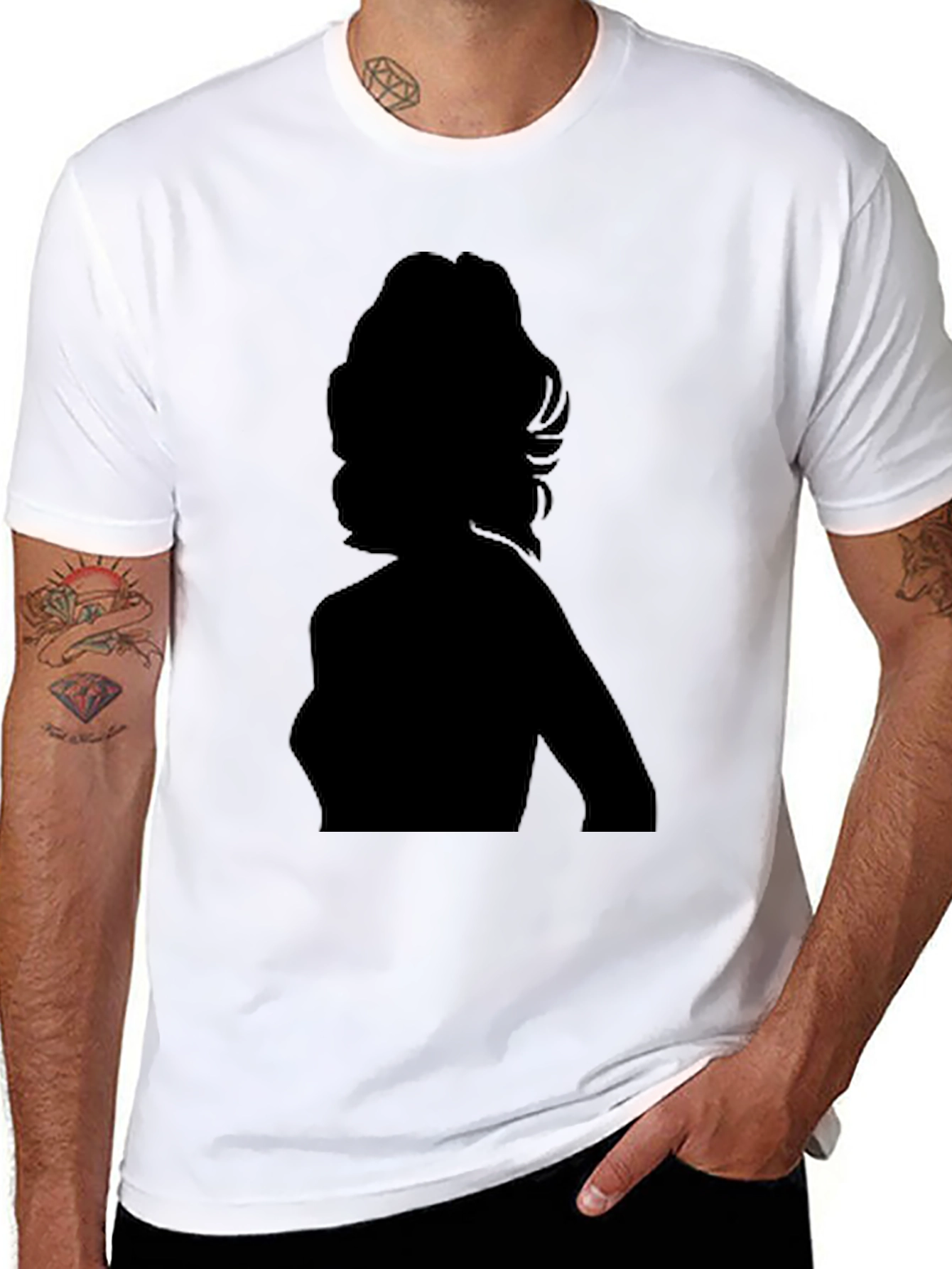 Silhouette Graphic Tee - Black Cotton T-Shirt