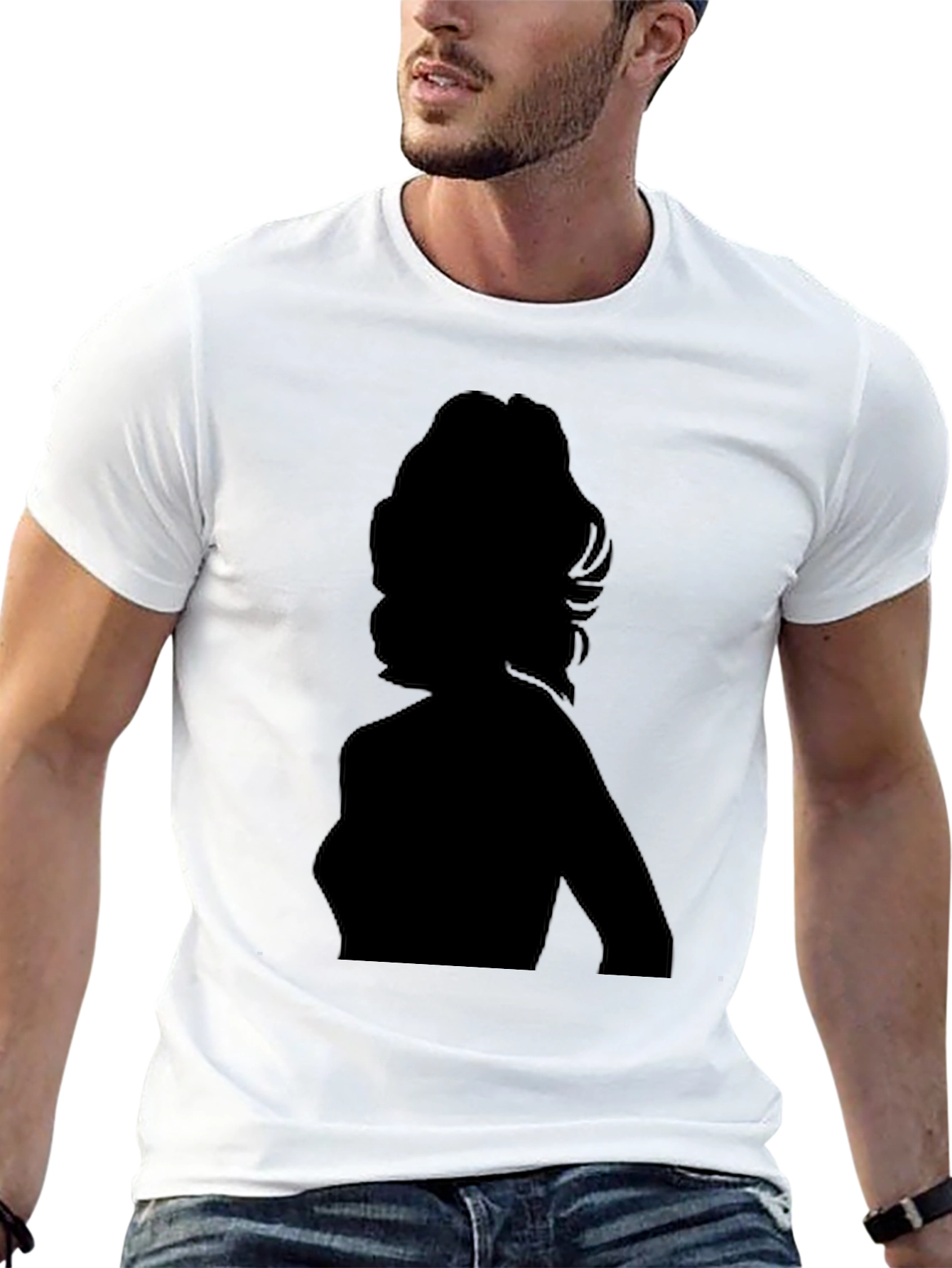Silhouette Graphic Tee - Black Cotton T-Shirt