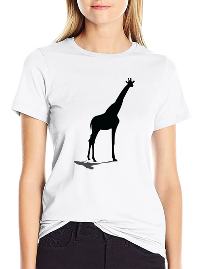 Giraffe Silhouette Black Graphic Tee
