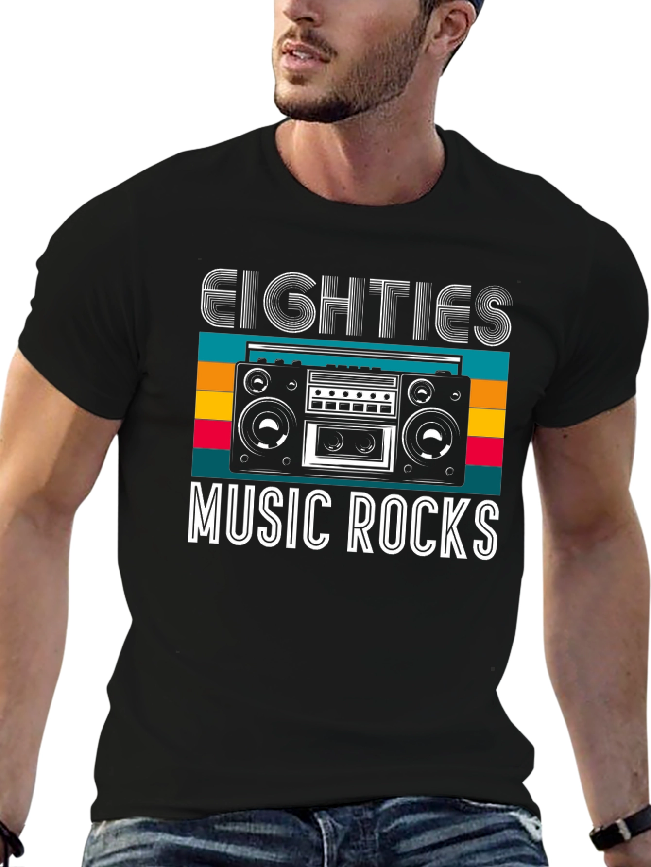 Eighties Music Rocks Graphic T-Shirt