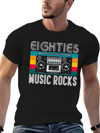 Eighties Music Rocks Graphic T-Shirt