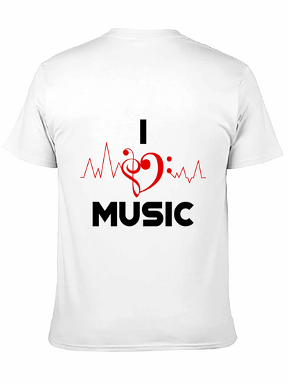 I Heart Music Graphic Black T-Shirt