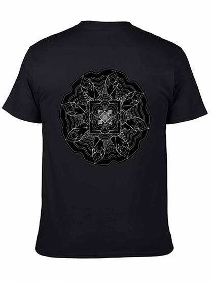 Geometric Mandala Graphic Black T-Shirt