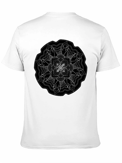 Geometric Mandala Graphic Black T-Shirt