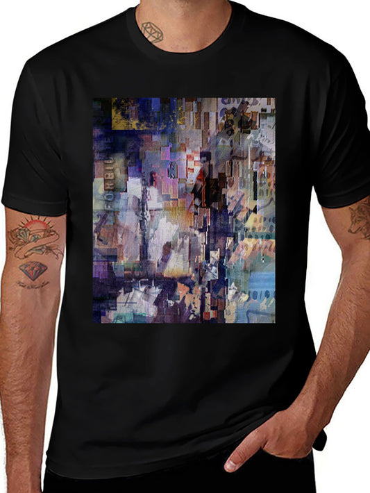Abstract Art Print Black T-Shirt