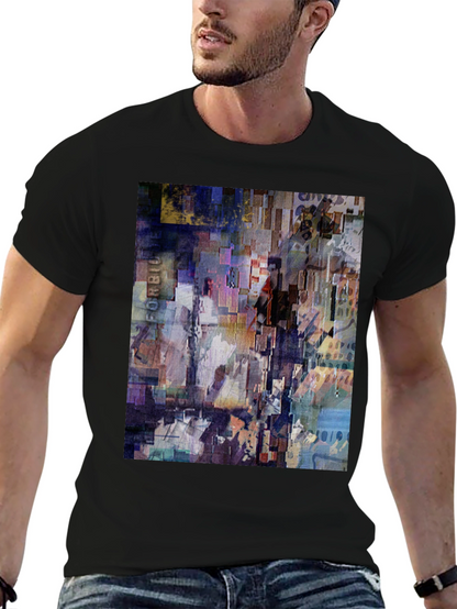 Abstract Art Print Black T-Shirt