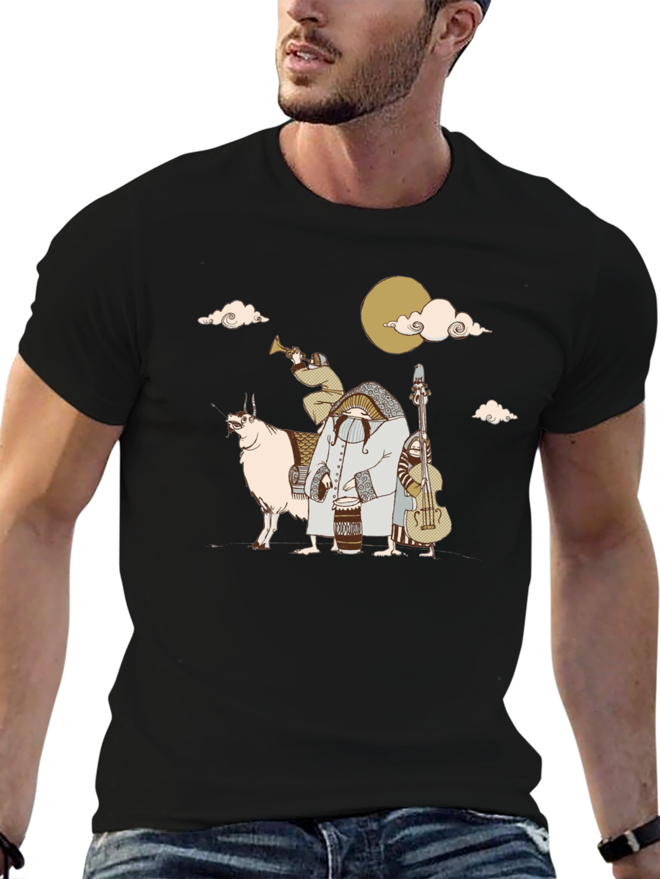 Music Lovers Black Cotton Tee