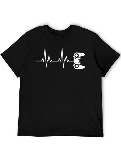 Gamer Heartbeat T-Shirt - Black Graphic Tee