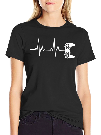 Gamer Heartbeat T-Shirt - Black Graphic Tee