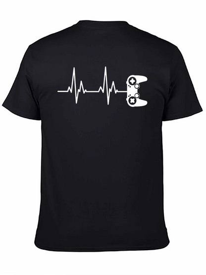 Gamer Heartbeat T-Shirt - Black Graphic Tee