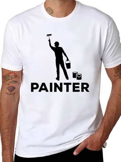 Painter Graphic T-Shirt - Black Crew Neck Tee
