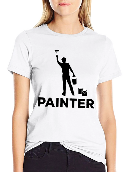Painter Graphic T-Shirt - Black Crew Neck Tee