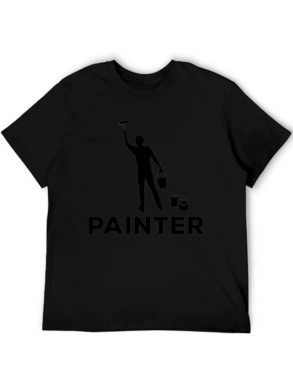 Painter Graphic T-Shirt - Black Crew Neck Tee