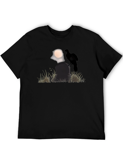 Raven on Tombstone Graphic Tee - Halloween