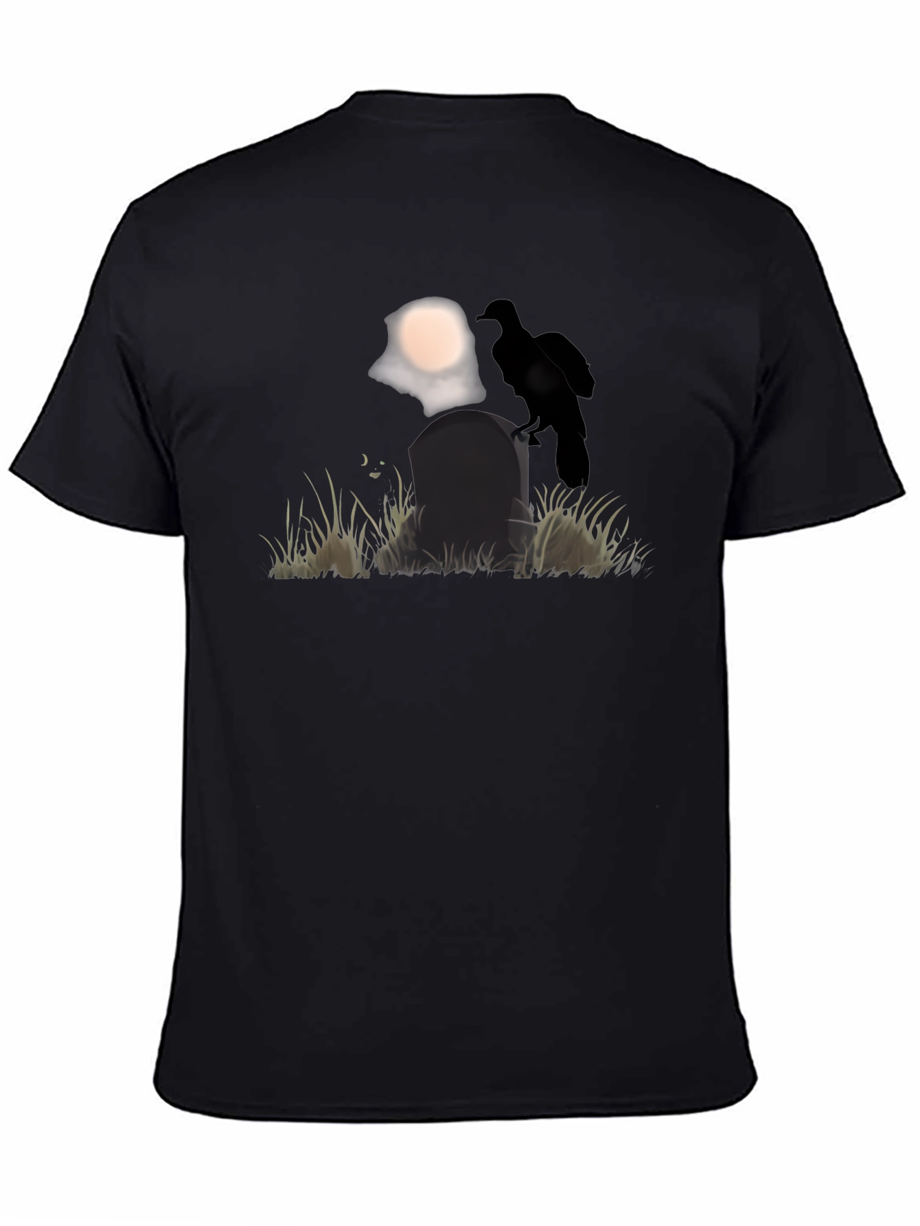 Raven on Tombstone Graphic Tee - Halloween