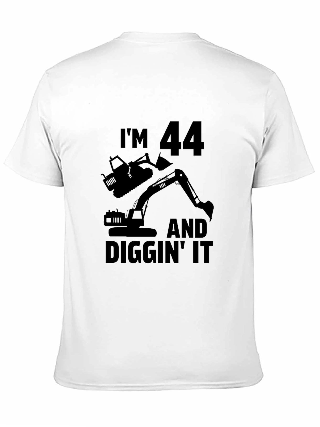 Im 44 and Diggin It Mens Black T-Shirt