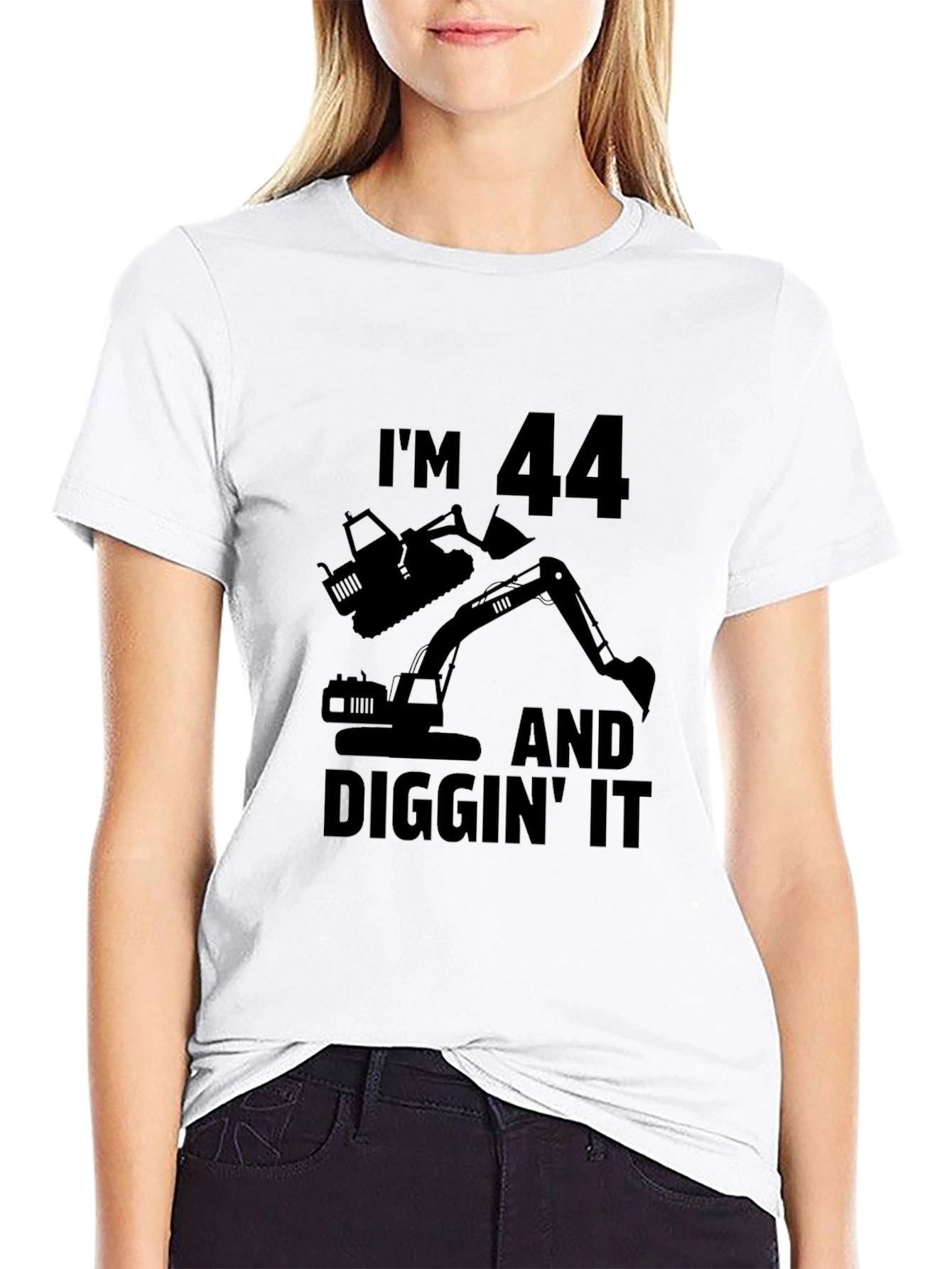 Im 44 and Diggin It Mens Black T-Shirt