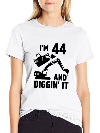 Im 44 and Diggin It Mens Black T-Shirt