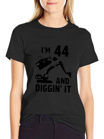Im 44 and Diggin It Mens Black T-Shirt