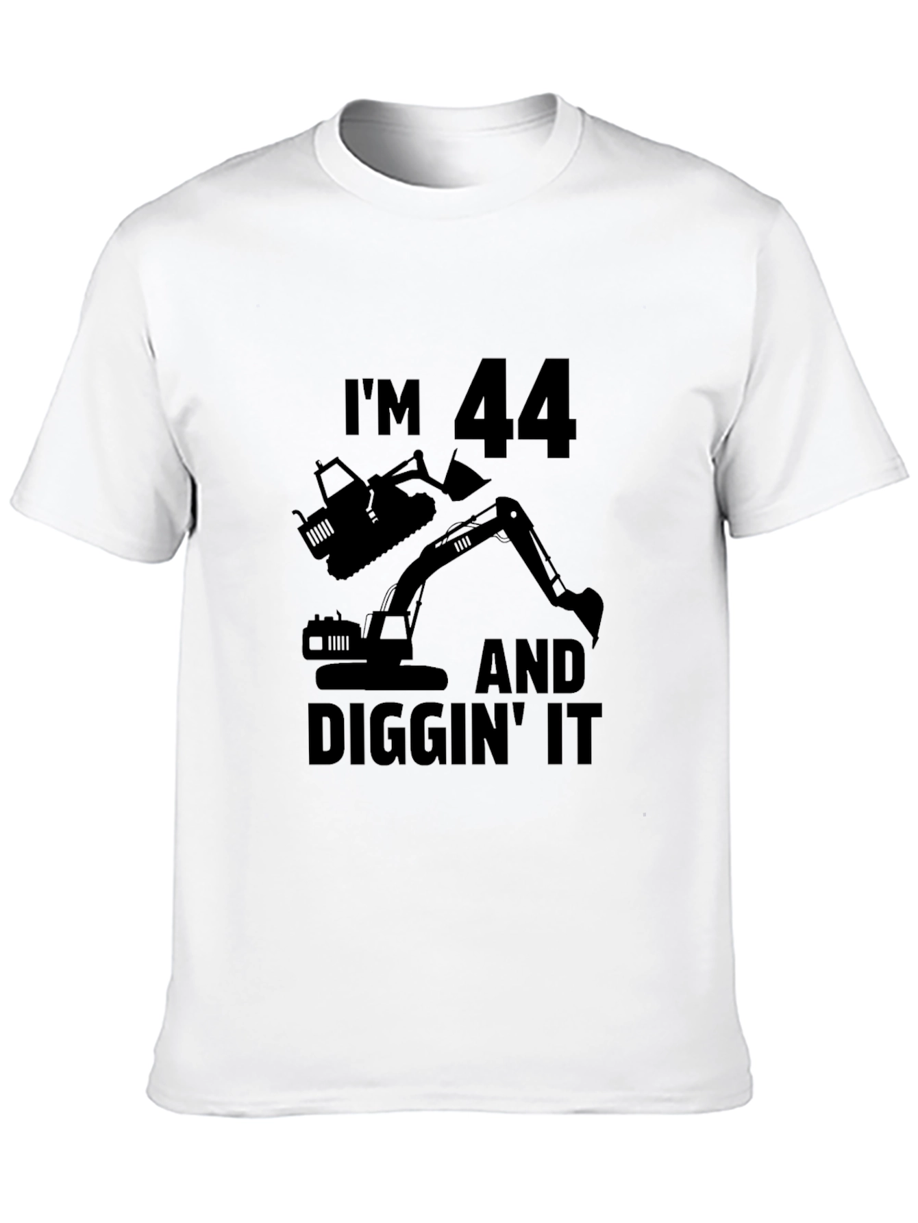 Im 44 and Diggin It Mens Black T-Shirt