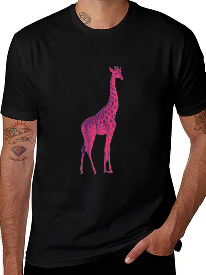 Cool Giraffe Graphic Tee - Black T-Shirt