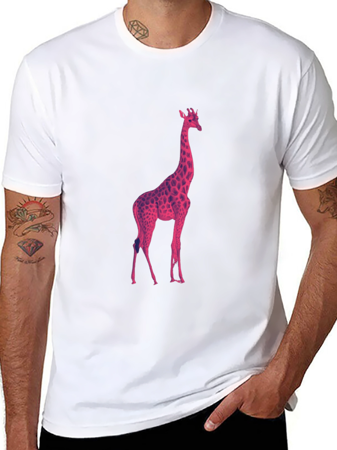 Cool Giraffe Graphic Tee - Black T-Shirt
