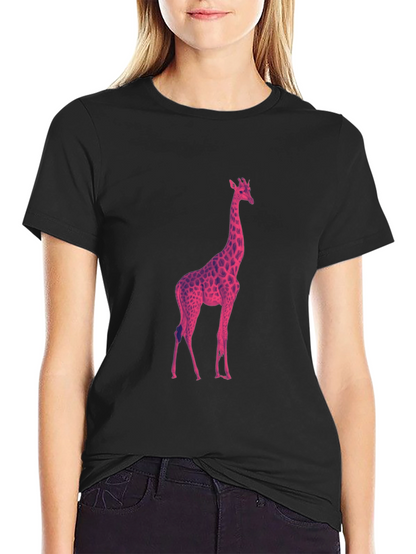 Cool Giraffe Graphic Tee - Black T-Shirt