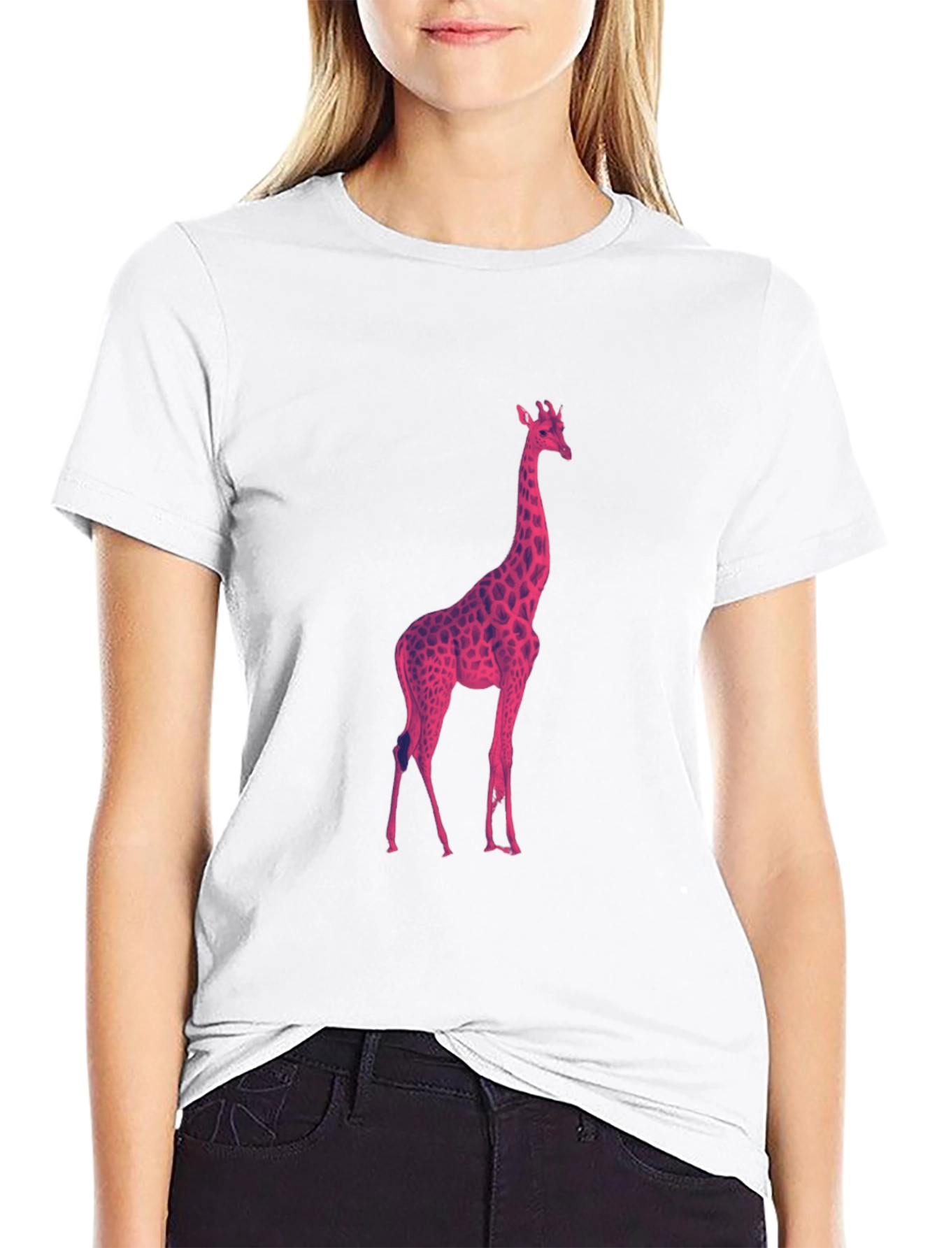 Cool Giraffe Graphic Tee - Black T-Shirt