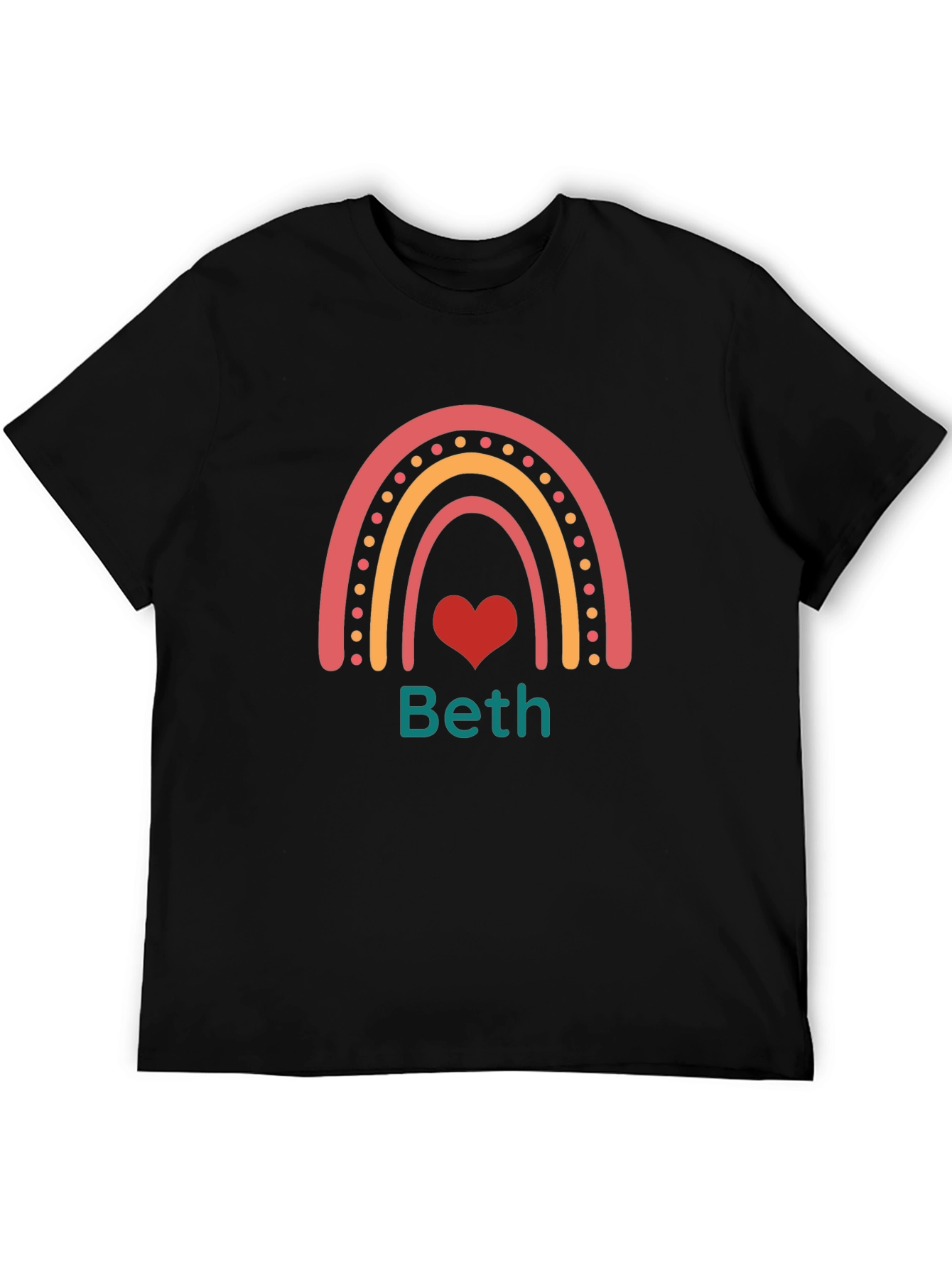 Rainbow Heart Personalized Tee