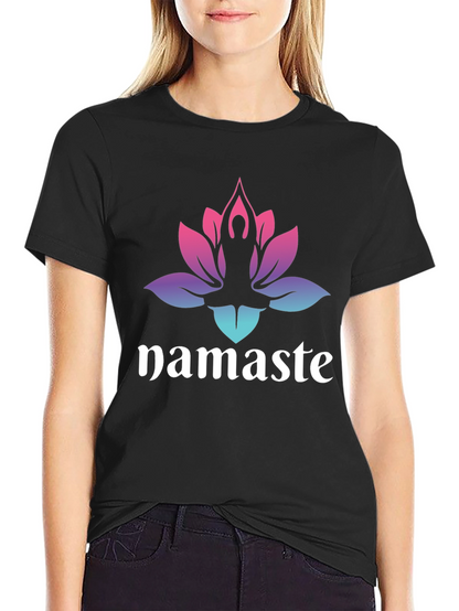 Namaste Lotus Graphic Tee - Mens Black T-Shirt